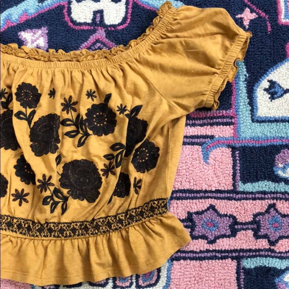 Embroidered Ruffle Crop Top - Picture 3 of 8